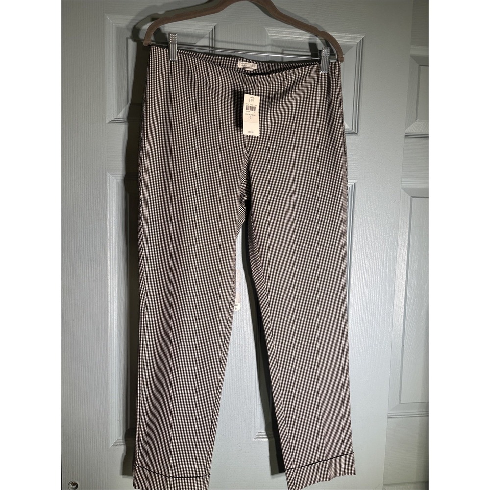J Jill Premium Bi Stretch Houndstooth Pull On Pants Sz 6 NWT